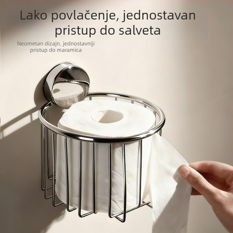 Držač toaletnog papira u kupaonici sa usisnom čašom i policom za maramice za lice (Materijal: Drugo; Površinska obrada: Starenje; Oblik: Drugo; Stil: Drugo)