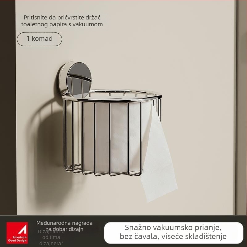 Držač toaletnog papira u kupaonici sa usisnom čašom i policom za maramice za lice (Materijal: Drugo; Površinska obrada: Starenje; Oblik: Drugo; Stil: Drugo)
