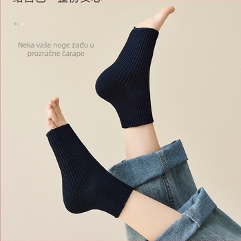 Unisex čarape s otvorenim prstom za ljeto, pamuk 75%/elastin 25%, antibakterijske i upijaju znoj, jednobojne, dvostruka igla konstrukcija