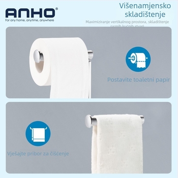 Stojeći držač toaletnog papira od nehrđajućeg čelika – bez bušenja, završna obrada elektropliranje/lakiranje