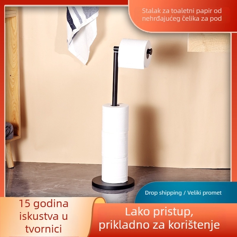 Stojeći držač toaletnog papira od nehrđajućeg čelika – bez bušenja, završna obrada elektropliranje/lakiranje