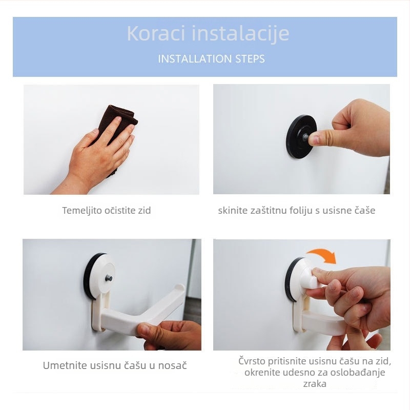 Držač toaletnog papira s usisnim čašom za kupaonicu – bez bušenja, ABS+PVC, model FT-1502, višefunkcionalno