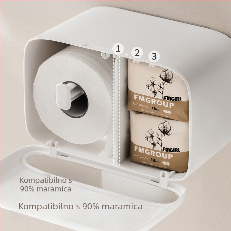 Zidni držač toaletnog papira, bez bušenja, kupaonica, model 001, podrijetlo Guangdong, Materijal: Drugi, Višenamjenski