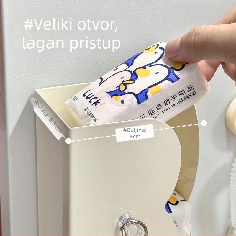 Zidni magnetski držač salveta od željeza, nepravilnog oblika, moderan minimalistički stil