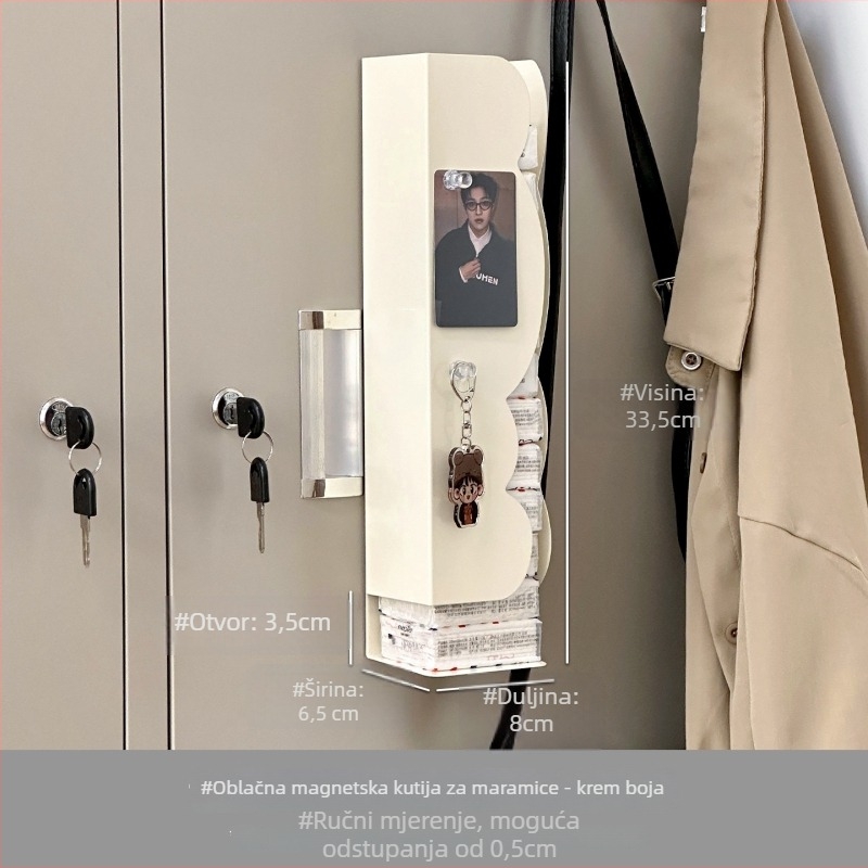 Zidni magnetski držač salveta od željeza, nepravilnog oblika, moderan minimalistički stil