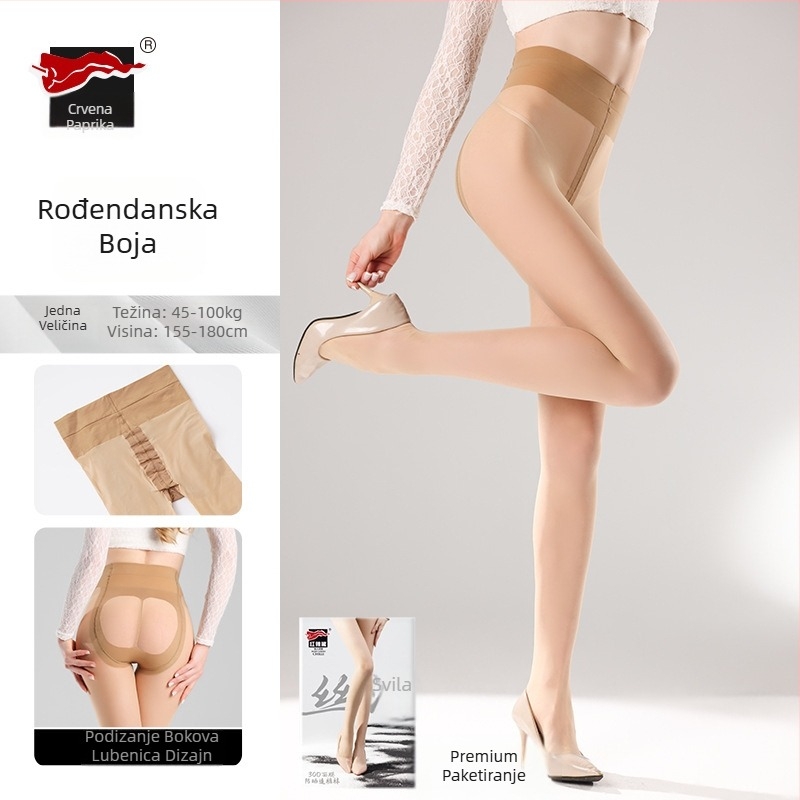 Ženske baršunaste huljevice 30D, tanke, oblikovanje struka, podizanje stražnjice, nevidljivo oblikovanje, anti-snag, puna duljina, nylon 80–90%