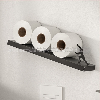 Držač kutije maramica — bez bušenja, od karbonskog čelika, moderan minimalistički stil, za role papirnatih ručnika