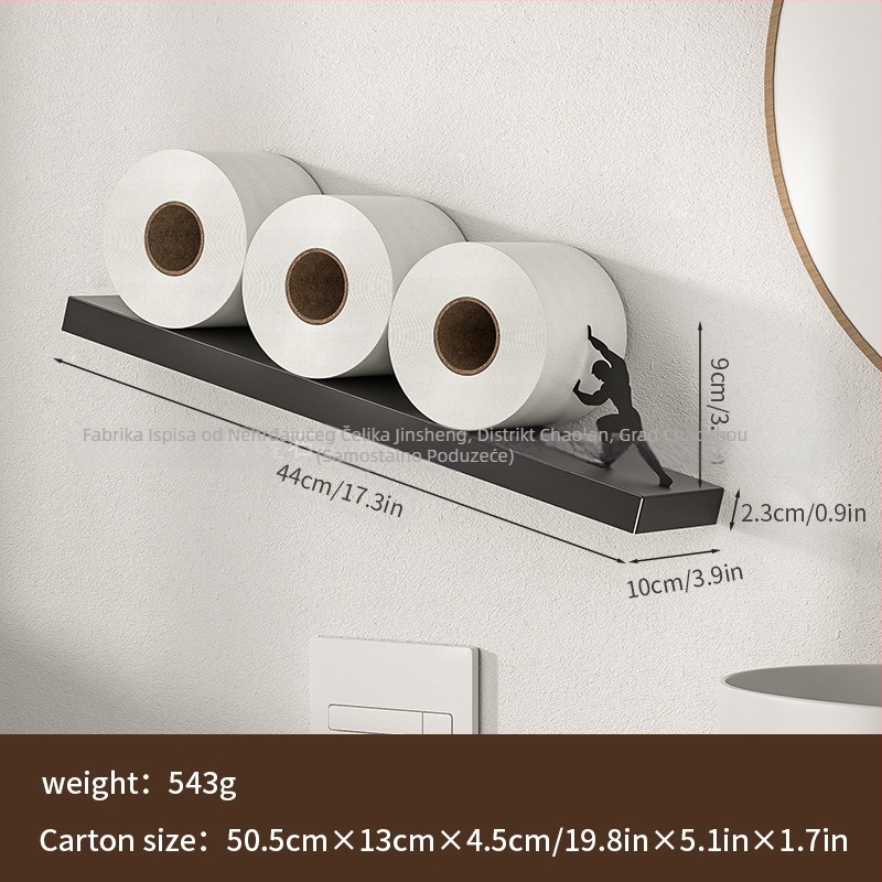 Držač kutije maramica — bez bušenja, od karbonskog čelika, moderan minimalistički stil, za role papirnatih ručnika