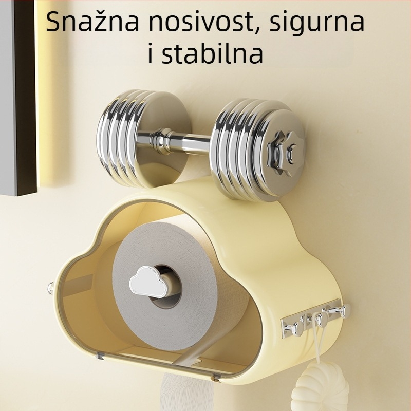 Kutija za maramice za zidnu montažu, oblika oblaka, s križnim izlazom, plastična, model A00010, vodootporna i višenamjenska