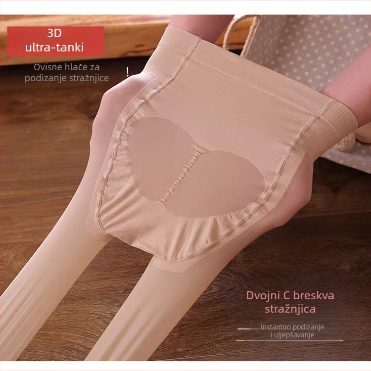 Hlače za podizanje bokova, nevidljive, ultra tanke, od baršunaste svile Mulberry 70–80%, jedne boje, protuklizne