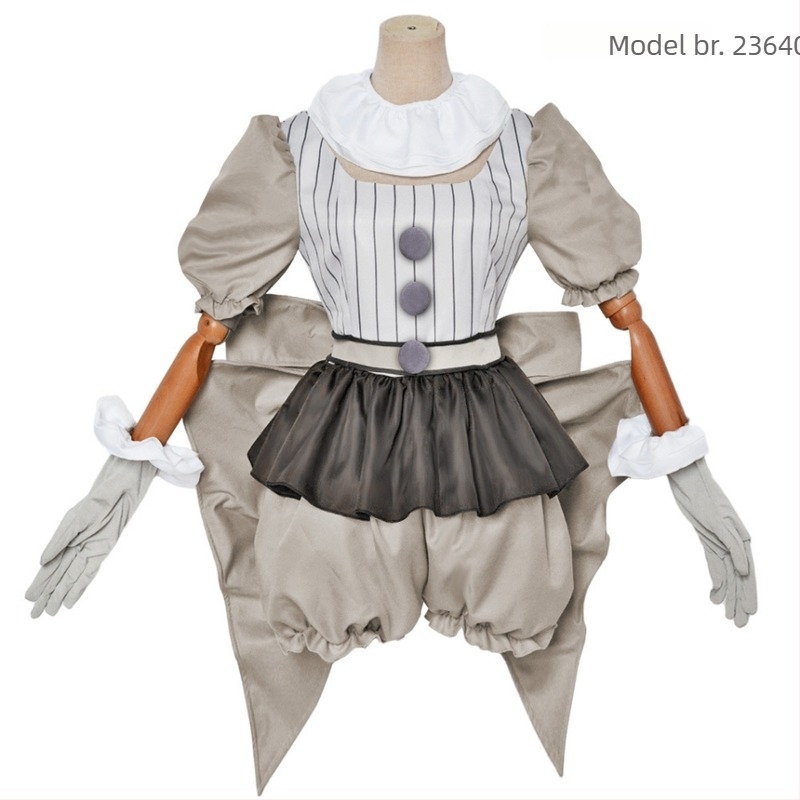 Klaun cosplay kostim za odrasle, unisex, pozorišna odjeća, poliester materijal, uzorak poderanih cvjetova