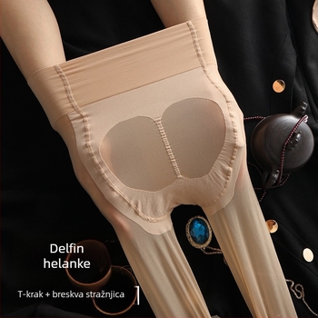 Najlon kolgotice s oblikovanjem, ultra tanke, jednobojni uzorak