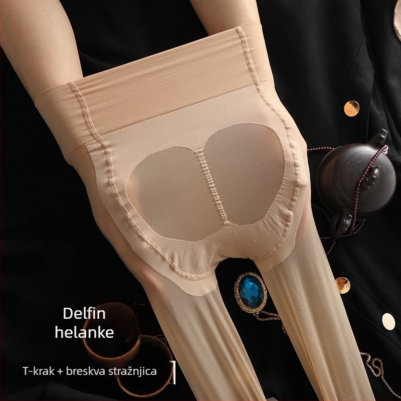 Najlon kolgotice s oblikovanjem, ultra tanke, jednobojni uzorak