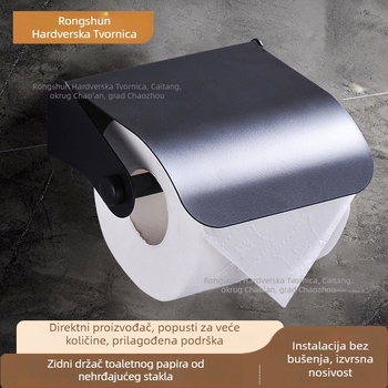 Rongshunda držač za papirnate ručnike od nehrđajućeg čelika, kvadratnog oblika, završna obrada lakom za pečenje, pakiranje 150 kom.