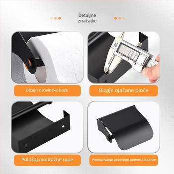 Rongshunda držač za papirnate ručnike od nehrđajućeg čelika, kvadratnog oblika, završna obrada lakom za pečenje, pakiranje 150 kom.