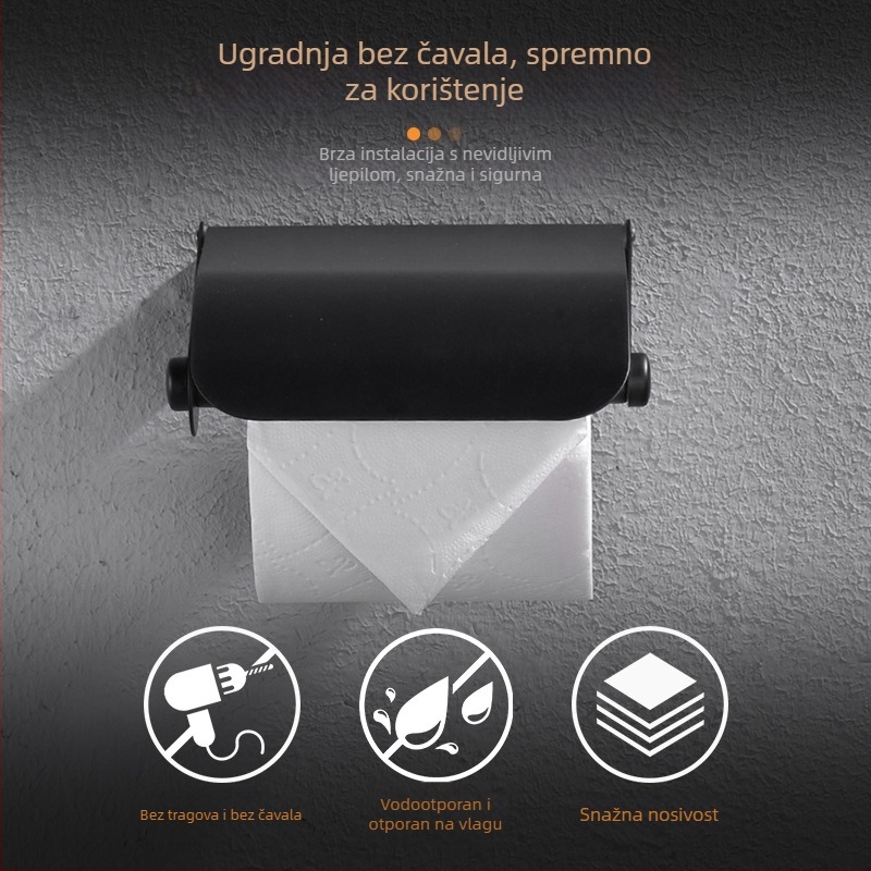 Rongshunda držač za papirnate ručnike od nehrđajućeg čelika, kvadratnog oblika, završna obrada lakom za pečenje, pakiranje 150 kom.