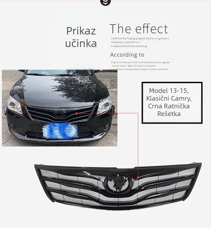 Gril za rešetku hladnjaka za Camry (06-11, 13-15) – Metalna konstrukcija, Modificirana prednja maska, Black Warrior Grille, Potpuno crna rešetka