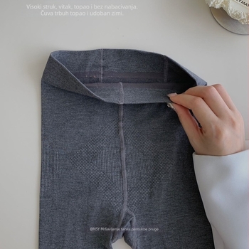 Ženske pamučne tajice, visoka elastičnost, srednja debljina, duljina 9/10, efekt mršavljenja i podizanja stražnjice, 80–90% pamuka, elastan manje od 30%