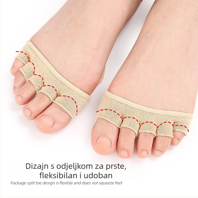 Čarape s otvorenim prstima, pet prstiju, silikon protiv klizanja, upijaju znoj, najlon-spandeks smjesa za žene