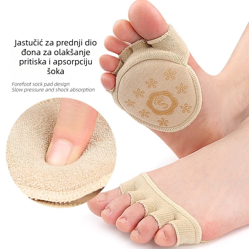 Čarape s otvorenim prstima, pet prstiju, silikon protiv klizanja, upijaju znoj, najlon-spandeks smjesa za žene