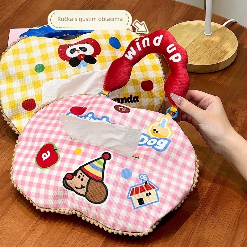 Vješena torba za kutiju maramica od Oxford platna, s odvojivom papirnom salvetom, moderni minimalistički stil, višenamjenska