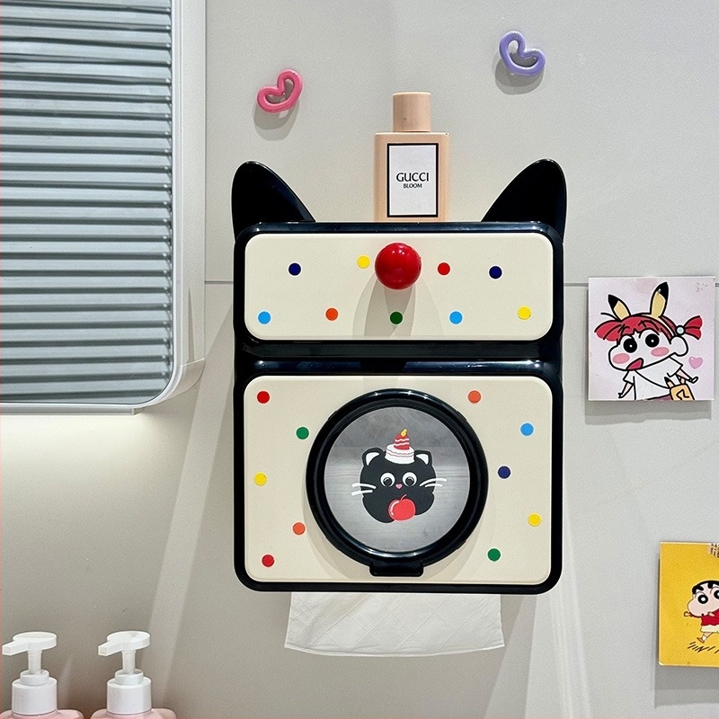 Zidna kutija za papirnate maramice u kupaoni - PP materijal, vodootporna, višenamjenska, zidna ugradnja