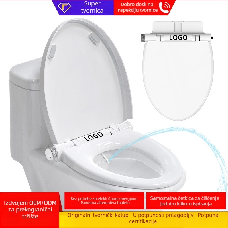 Pametna kućna WC daska s bidet funkcijom: pranje stražnjice i ženskog područja, podešavanje tlaka vode, mlaznica s automatskim čišćenjem, podešavanje razmaka rupa 134–180 mm, model TBE01