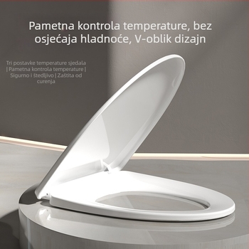 Inteligentni poklopac za WC s trenutačnim zagrijavanjem, tri razine podešavanja temperature, tiho sporo zatvaranje poklopca, model AV-6901, PP materijal