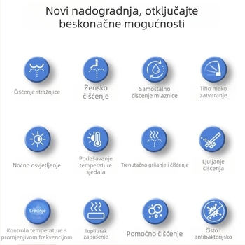 Pametan poklopac za WC, ABS materijal, brzo zagrijavanje, grijanje sjedala, podešavanje temperature vode, model V32