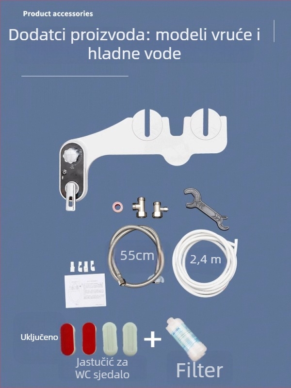 Bidet sjedalo s prikazom temperature, ABS plastika, samočisteća mlaznica, podijeljena konstrukcija, mlaznica za prskanje