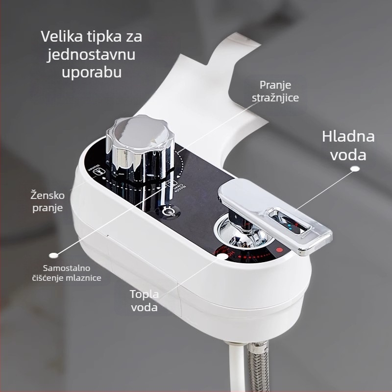 Bidet sjedalo s prikazom temperature, ABS plastika, samočisteća mlaznica, podijeljena konstrukcija, mlaznica za prskanje