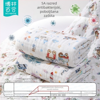 Bolin Lily Baby kupanjski ručnik – čista pamuk-gaza, 46 vlakana, 300–400 g, za bebe