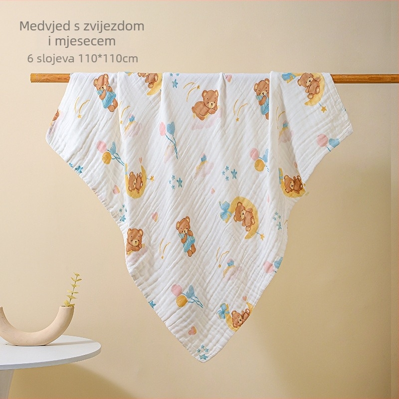 Bolin Lily Baby kupanjski ručnik – čista pamuk-gaza, 46 vlakana, 300–400 g, za bebe