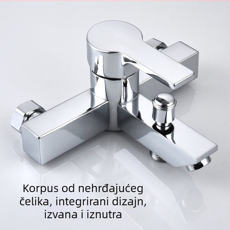 Ugrađeni tuš miješalica s trostrukim tijelom, nehrđajući čelik, keramičko jezgra ventila (0–90°C, 0–1,6 MPa, 25 mm ulaz/izlaz)