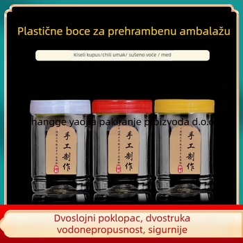 Prazan plastični lonac s širokim otvorom, PET, s plastičnim poklopcem, za čuvanje hrane