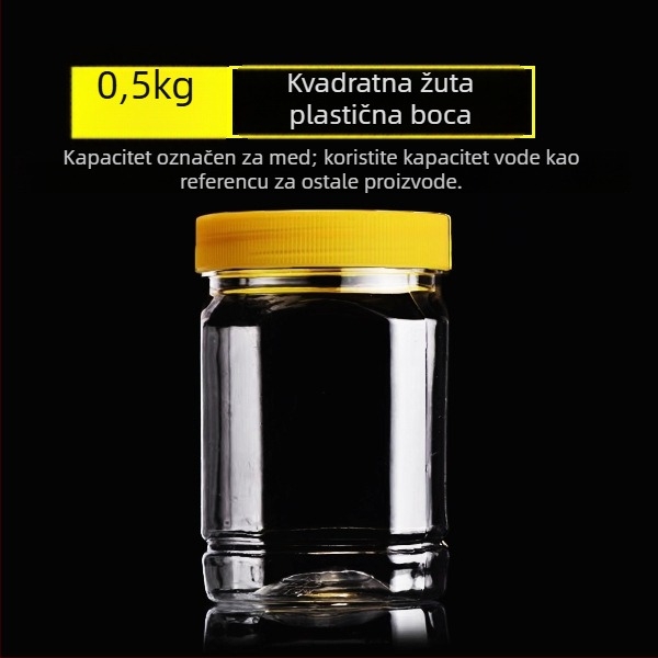 Prazan plastični lonac s širokim otvorom, PET, s plastičnim poklopcem, za čuvanje hrane