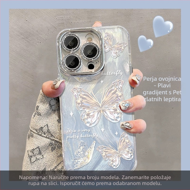 Kućište za iPhone 11–14 seriju s akrilnim stražnjim panelom i mekanim rubovima, zaštita od pada, zaštitni film za objektiv kamere, prilagodljiv kreativni dizajn
