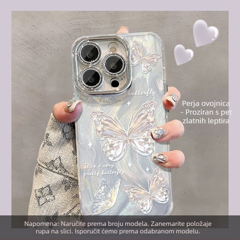 Kućište za iPhone 11–14 seriju s akrilnim stražnjim panelom i mekanim rubovima, zaštita od pada, zaštitni film za objektiv kamere, prilagodljiv kreativni dizajn