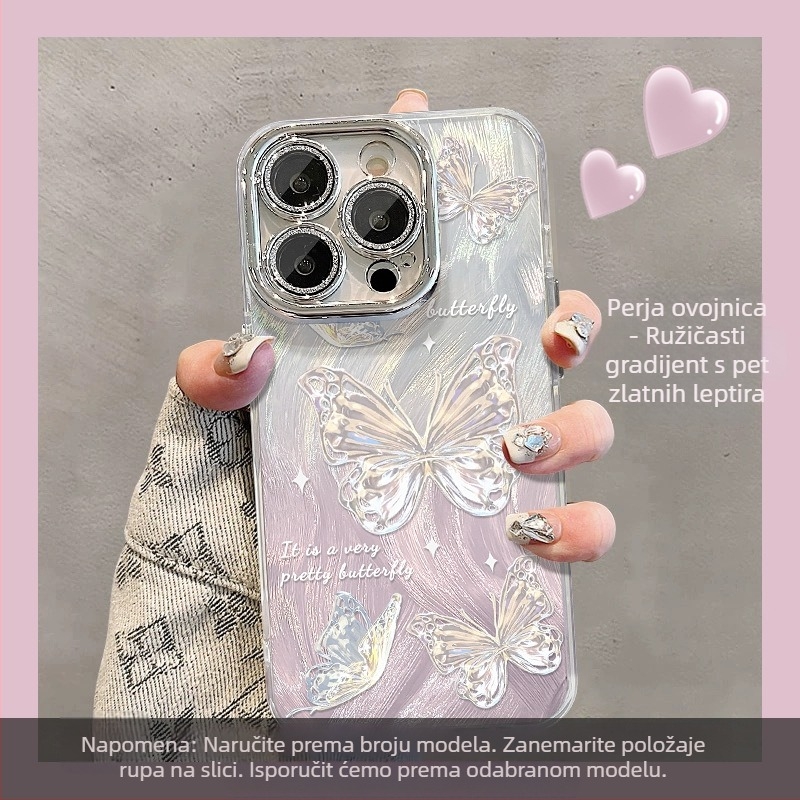 Kućište za iPhone 11–14 seriju s akrilnim stražnjim panelom i mekanim rubovima, zaštita od pada, zaštitni film za objektiv kamere, prilagodljiv kreativni dizajn