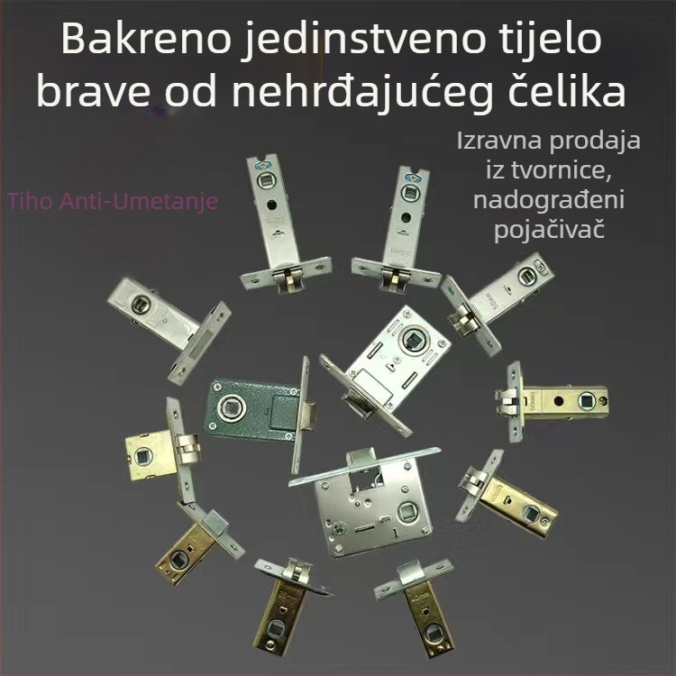 Baoli set zaključavanja vrata: cilindar i kućište brave, nehrđajući čelik, unutarnje vrata, drvena vrata i ojačane vrata, prilagodljivo obrada, moderni jednostavni stil