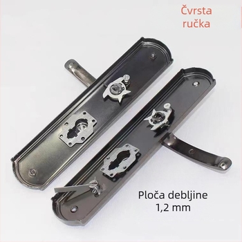 Brava s kvakom za sigurnosna vrata, željezno tijelo, opći model, udaljenost središta 68 mm, razmak rupa 235 mm