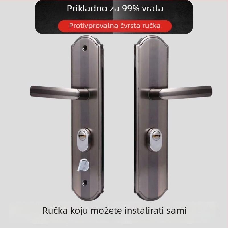 Brava s kvakom za sigurnosna vrata, željezno tijelo, opći model, udaljenost središta 68 mm, razmak rupa 235 mm