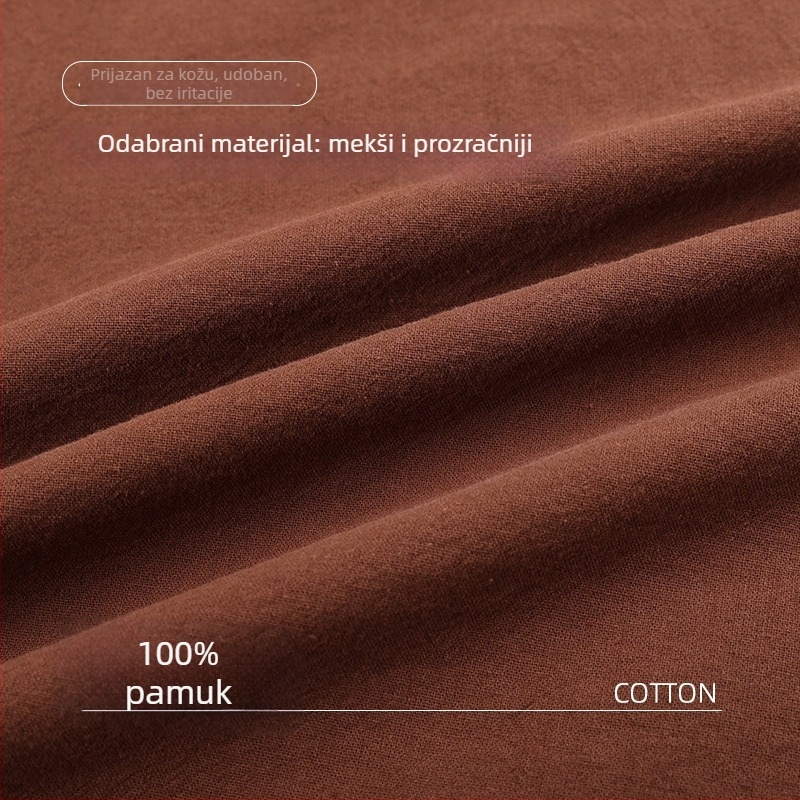 Muška košulja od 96% pamuka, stojeći ovratnik, kratki rukav, prozračna, slobodan kroj
