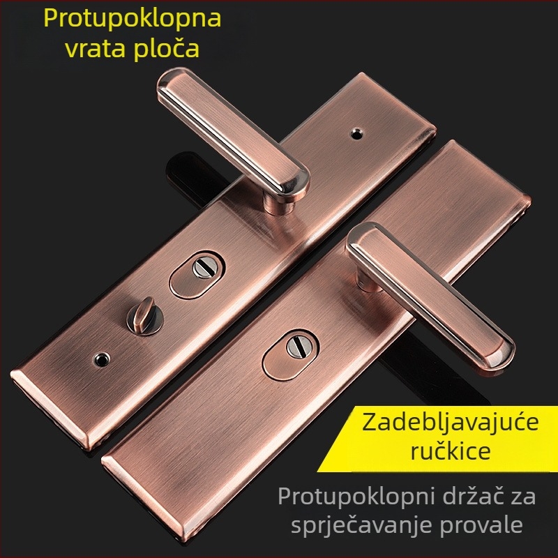 Mortise brava s panelom ručke za vrata — željezo, Sunrise, 5206, moderni minimalistički stil, za sigurnosna/ulazna vrata