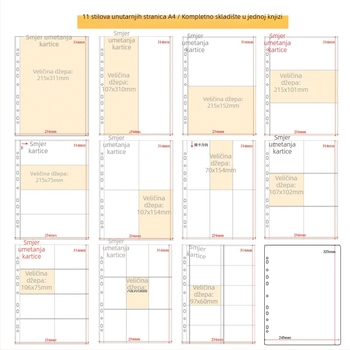 Dopuna kartičnom albumu s PP unutarnjim stranicama, 10 listova, prilagodljive rupe, moguć ispis logotipa