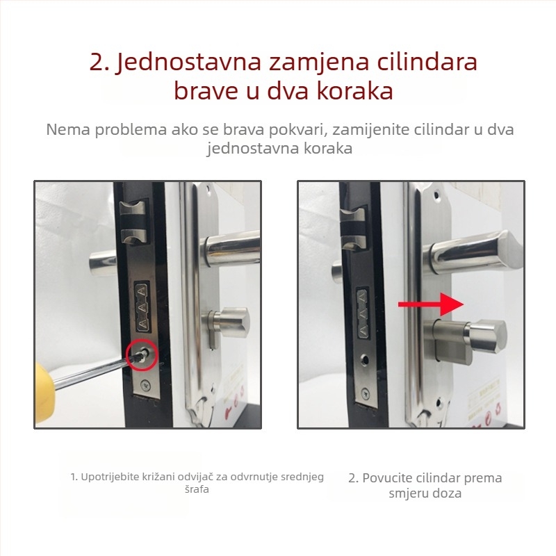 Bakreni cilindar brave za drvena vrata | čvrsta bakrena konstrukcija, pogodan za razne brave, težina 120, moderan minimalistički stil
