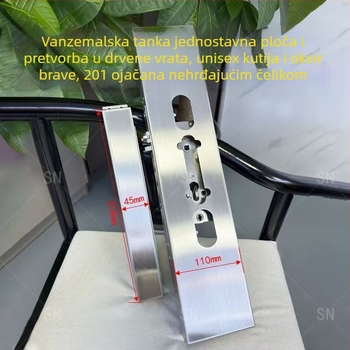 Nerđajući čelični kutija za pametni bravu na vrata, ručna brava, kompatibilna s kvadratnim tijelom brave, za sigurnosna vrata, moderan minimalistički stil