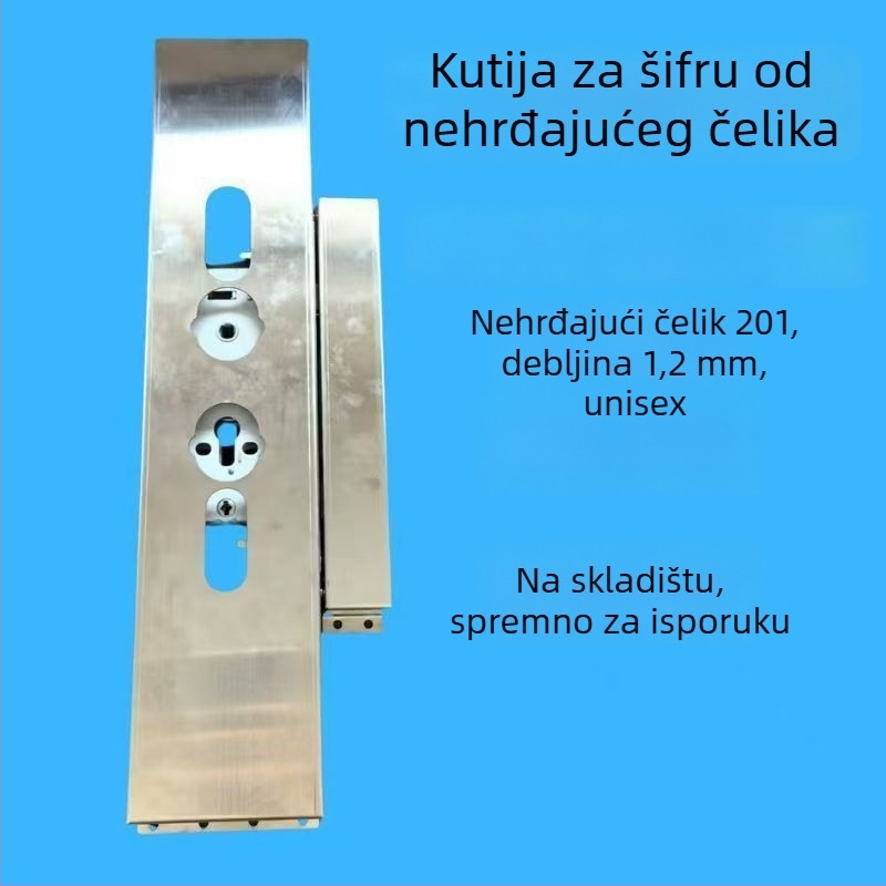 Nerđajući čelični kutija za pametni bravu na vrata, ručna brava, kompatibilna s kvadratnim tijelom brave, za sigurnosna vrata, moderan minimalistički stil