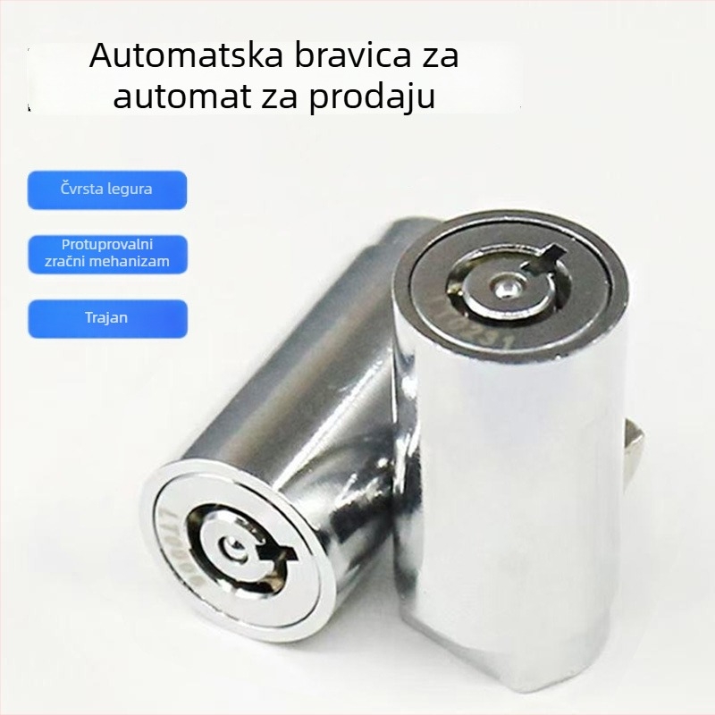 Cilindar brave za automatizirani uređaj – cinkova legura; model: cilindar brave za vending stroj; namijenjeno za automatske strojeve, strojeve za igračke i sefe; stil: moderni minimalistički