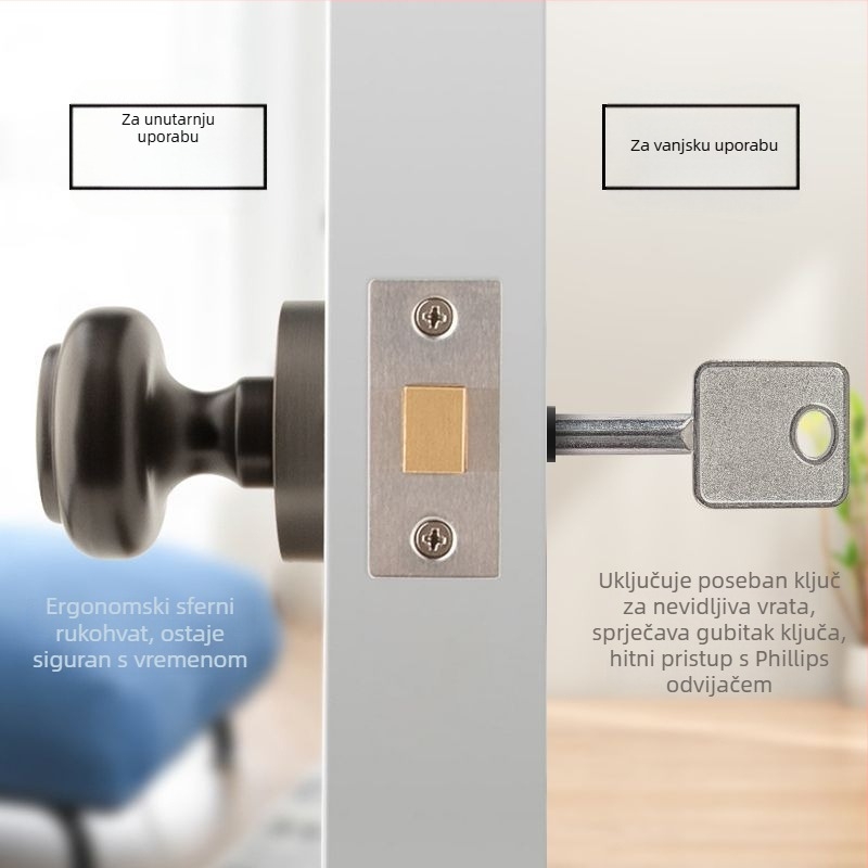 Ključ za skrivena vrata, nevidljiva vrata, nehrđajući čelik, težina 0.2, moderan i jednostavan stil